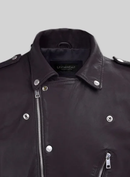 Beast Purple Biker Leather Jacket