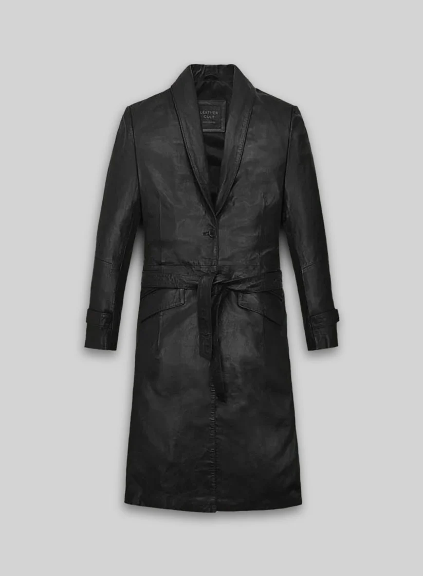 Beltaire Leather Long Coat Beltaire Leather Long Coat