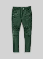 Carrier Burnt Green Leather Pants