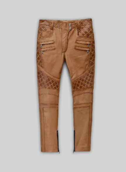Carrier Burnt Tan Leather Pants