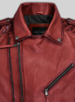 Charles Burnt Red Leather Jacket