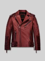 Charles Burnt Red Leather Jacket