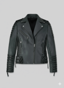 Charlotte Burnt Charcoal Leather Jacket