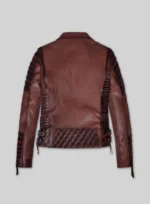 Charlotte Burnt Maroon- Leather Jacket