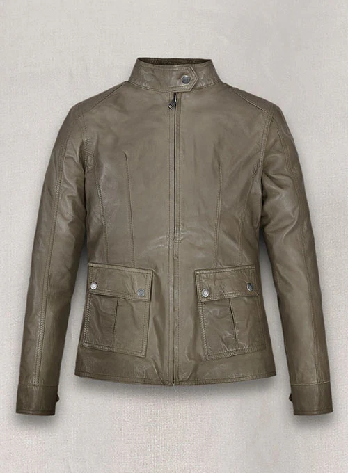 Croma Gray Washed & Wax Scarlett Johansson Leather Jacket Croma Gray Washed & Wax Scarlett Johansson Leather Jacket