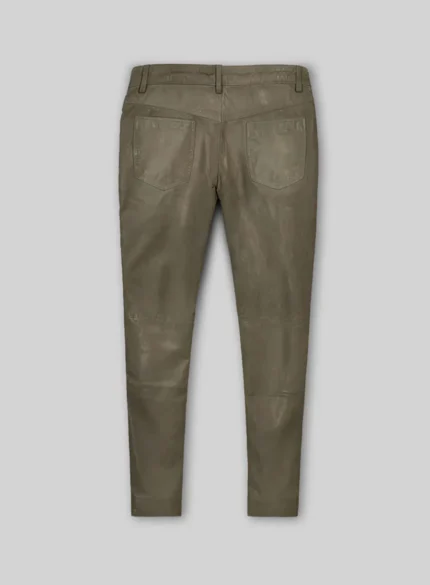 Croma Gray Washed and Wax Leather Pants - Jeans Style