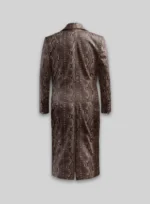 Dark Brown Python Chelsea Leather Long Coat