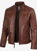 Dark brown leather jacket