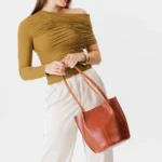 Leather Devan Bucket Tote