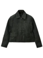 Distressed Black Katniss Hunger Games Leather Jacket Female