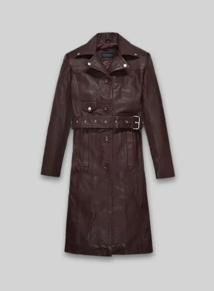 Eiza Gonzalez Leather Trench Coat