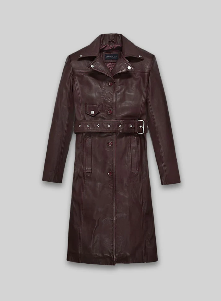 Eiza Gonzalez Leather Trench Coat Eiza Gonzalez Leather Trench Coat