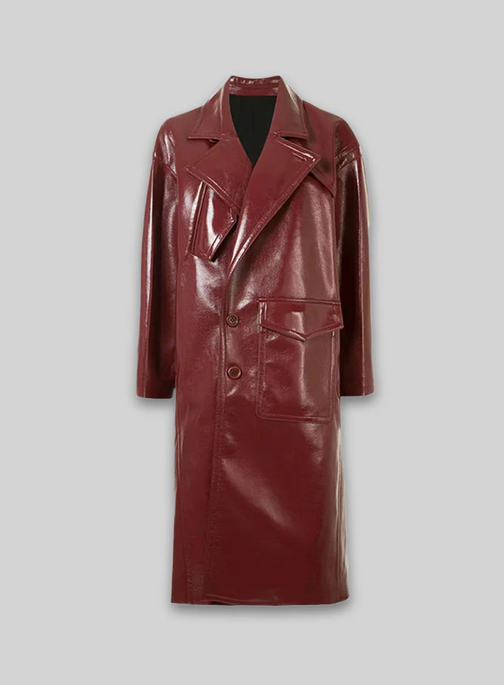 Elle Leather Long Coat Elle Leather Long Coat