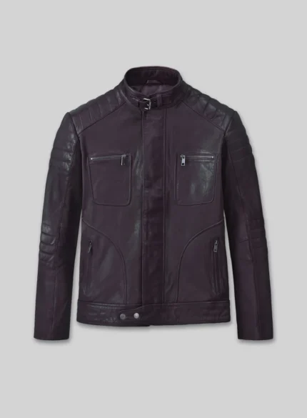 Firefly Moto Purple Biker Leather Jacket