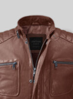 Firefly Moto Tan Biker- Leather Jacket