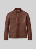 Firefly Moto Tan Biker- Leather Jacket