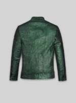 Gleaming -Croc Metallic- Green Leather- Jacket