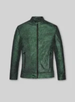 Gleaming -Croc Metallic- Green Leather- Jacket