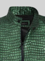 Gleaming -Croc Metallic- Green Leather- Jacket