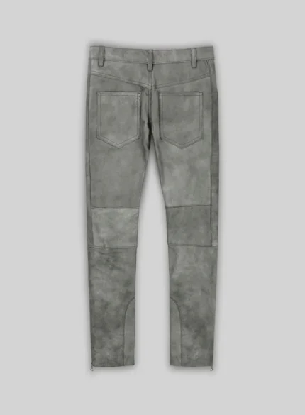 Harbor Gray Leather Biker Jeans