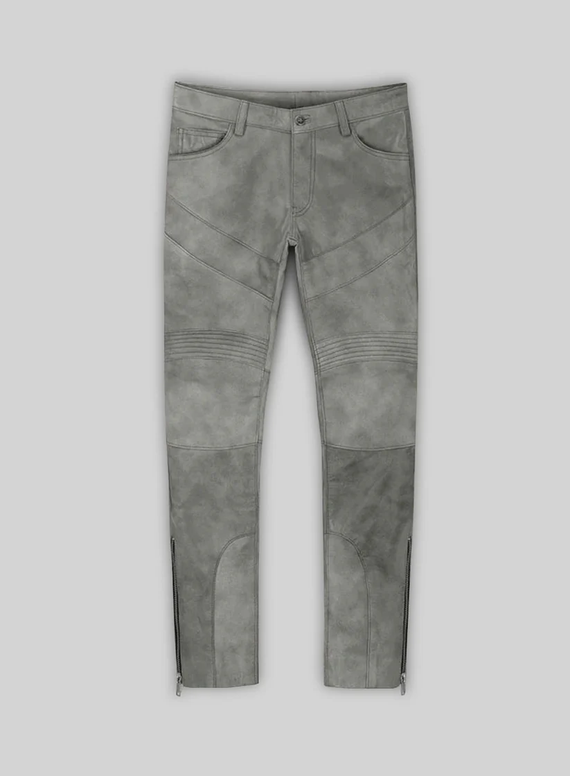 Harbor Gray Leather Biker Jeans Harbor Gray Leather Biker Jeans