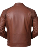 Leather Biker Brown Jacket Man