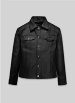 Leather blackTrucker Jacket