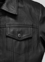 Leather black Trucker Jacket