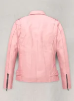 Light Pink Jessica Alba Leather Jacket.