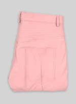 Light Pink Leather Biker Jeans