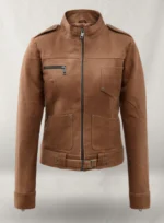 Light Vintage Tan Hide Jennifer Morrison Leather Jacket