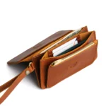 Leather Lily Wristlet