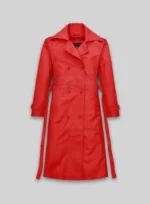 Megan Fox Leather Long Coat