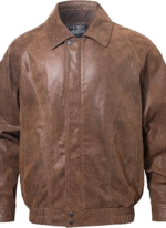 Mens Brown Leather Fight Jacket