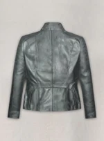 Metallic Lurex Gray Leather Jacket