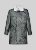 Metallic Lurex Gray Tom Hardy Trench Coat