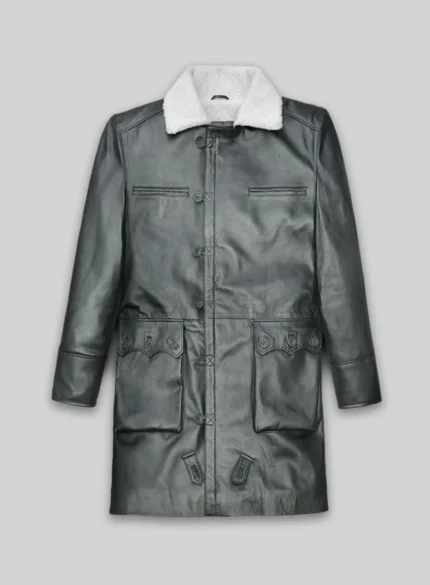 Metallic Lurex Gray Tom Hardy Trench Coat