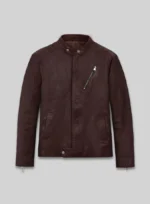 Motorad Burgundy Biker Leather Jacket