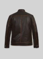 Reggie Rubbed Dark Brown Leather Jacket