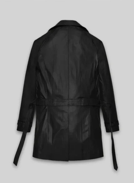 Renee Zellweger Leather Long Coat