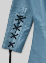 Rita Ora Leather Long Coat