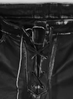 Rubbed Black Leather Pants