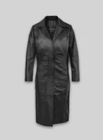 Selena Gomez Leather Long Coat