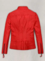Soft Blood Red Washed and Wax Leather Jacket