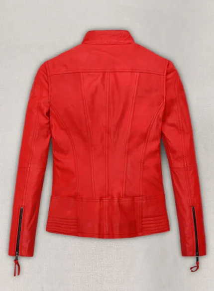 Soft Blood Red Washed and Wax Leather Jacket