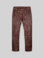 Soft Maroon Washed & Wax Belafonte Leather Pants
