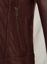 Soft Maroon Wax Clova Leather Jacket