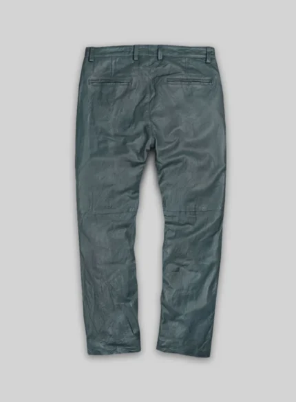 Soft Sherpa Gray Washed & Wax Leather Trousers