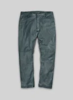 Soft Sherpa Gray Washed & Wax Leather Trousers