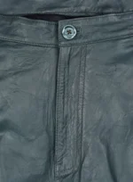 Soft Sherpa Gray Washed & Wax Leather Trousers
